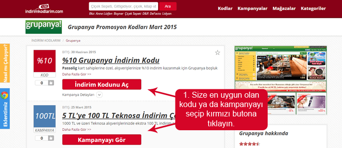 Grupanya indirim kodları