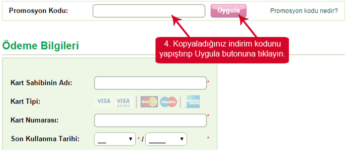 Grupanya indirim kodunu girmek için boşluk