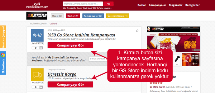 Picodi sitesinden GS Store indirim kodu