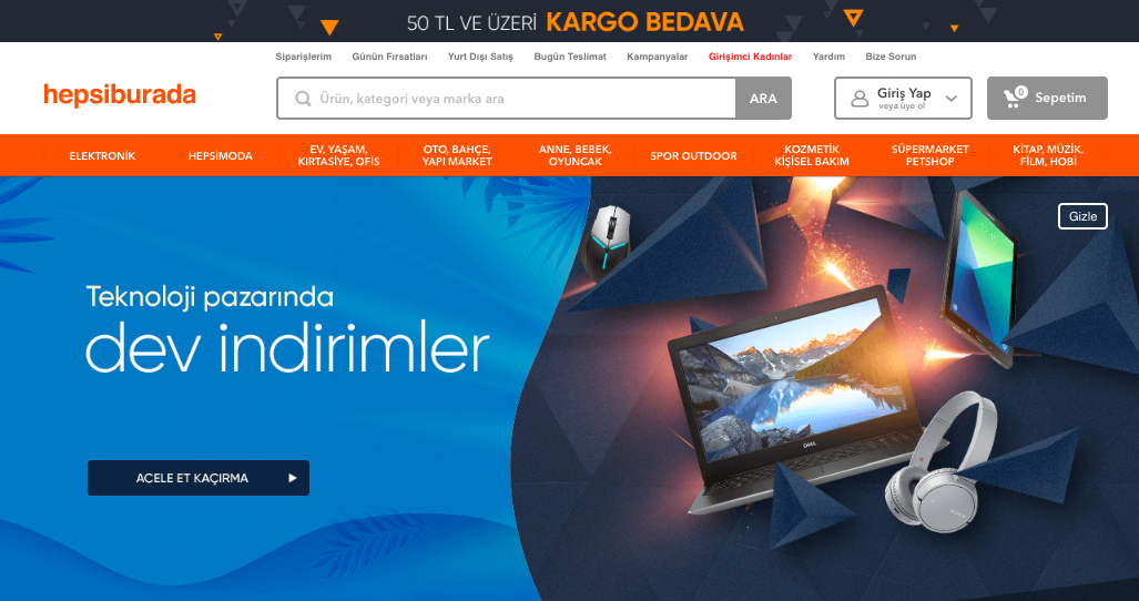 hepsiburada sipariş ver Hepsiburada web sitesi