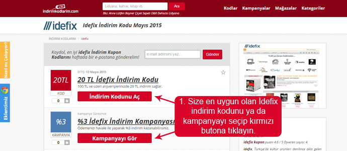 Idefix indirim kodları
