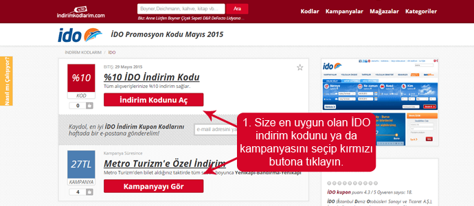 Picodi sitesinden Ido indirim kodu