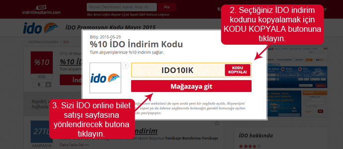 Ido indirim kodları