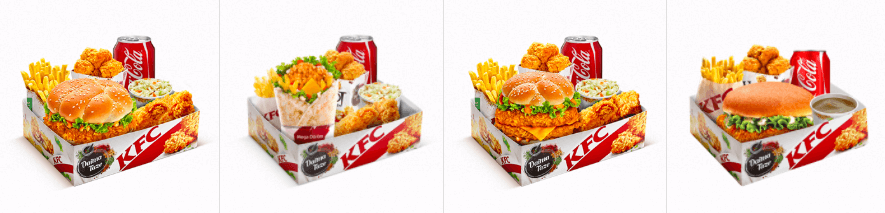kfc kutu menüler KFC mağazası ürünleri