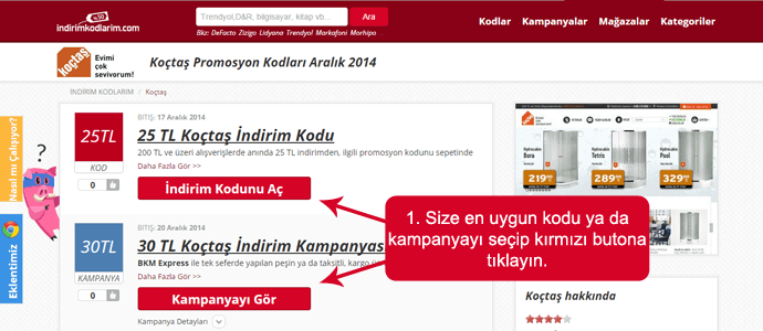 Koçtaş promosyon kodu kullanımı Koçtaş promosyon kodları