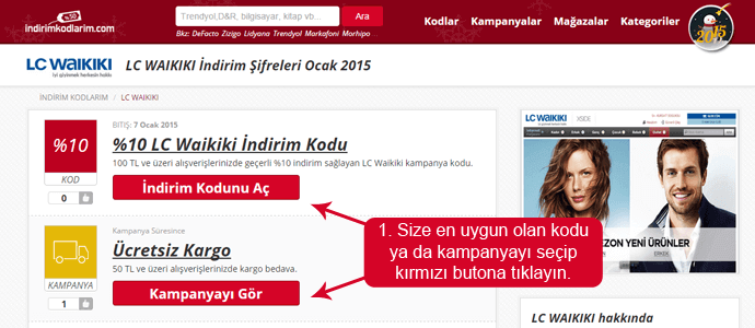 LC Waikiki indirim kodları