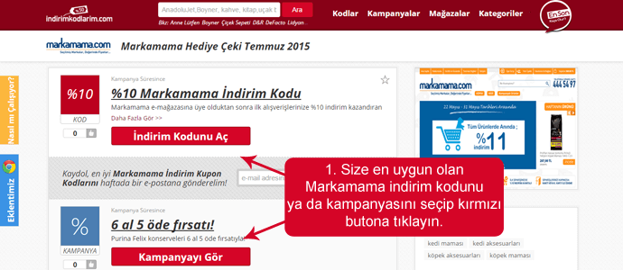 Picodi sitesinden Markamama indirim kodu