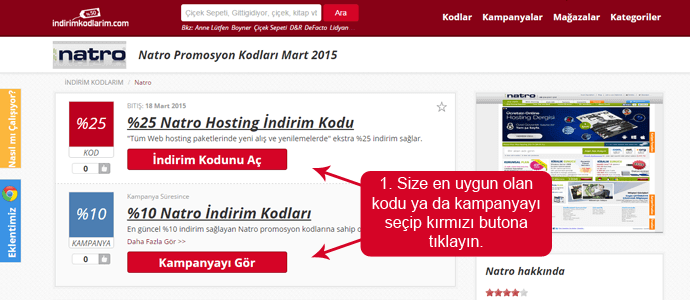 Natro indirim kodları