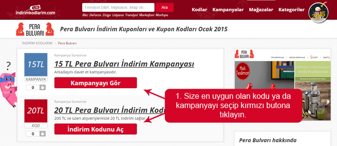 indirim kodu Pera Bulvarı