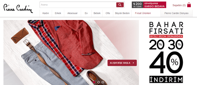 Pierre Cardin web sitesi