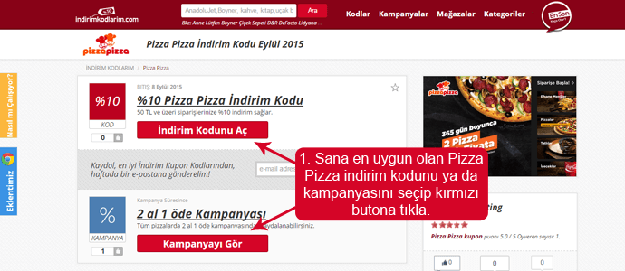 PizzaPizza indirim kodları bu adreste! TerraPizza indirim kodları bu adreste!