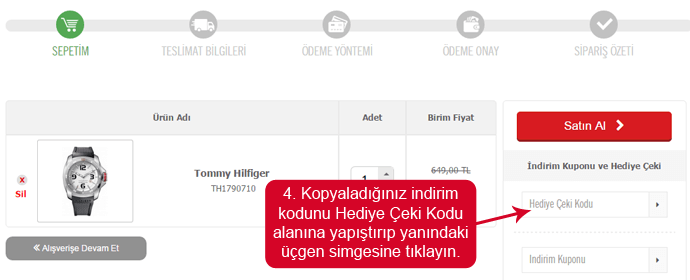 indirim kuponu Saat ve Saat