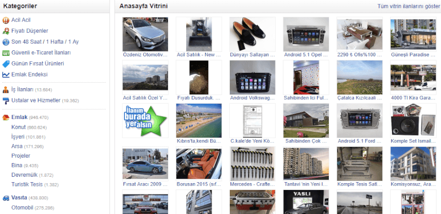 Sahibinden mağazası ürünleri
