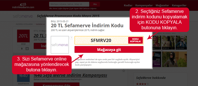 Sefamerve indirim kodu