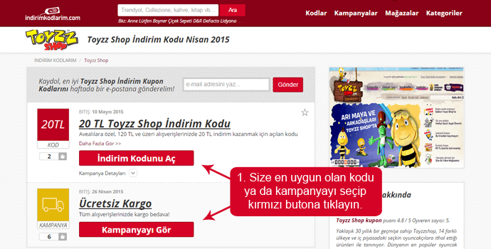 indirim kupon kodu Toyzz Shop