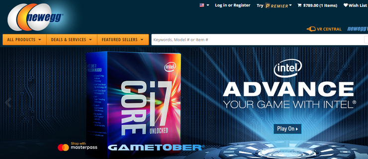 Newegg — главная страница Newegg — главная страница