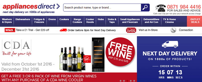 Appliances Direct website Appliances Direct website