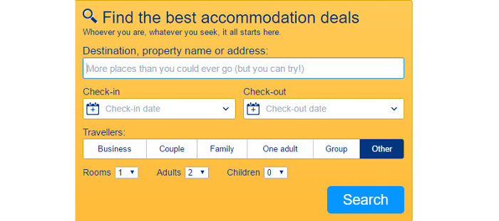 Booking.com homepage new homepage