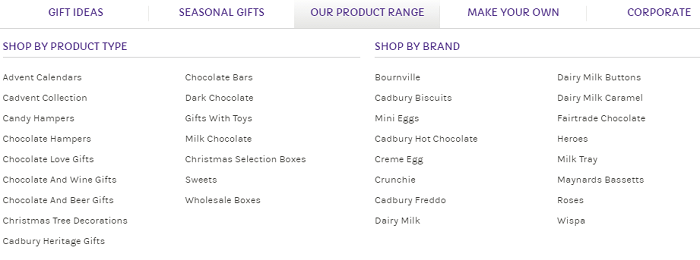 Cadbury Gifts Direct categories Cadbury Gifts Direct categories