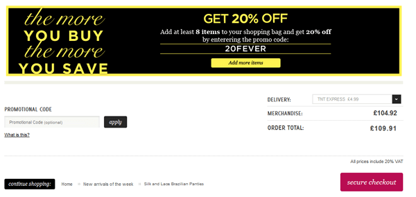 Intimissimi checkout Intimissimi checkout