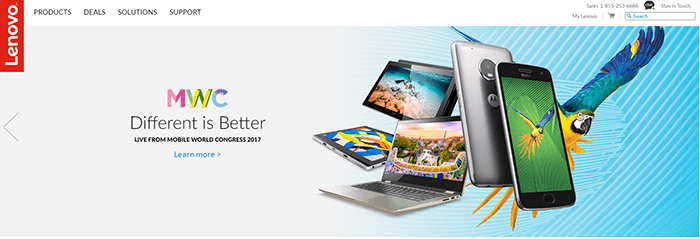 Lenovo website Lenovo website