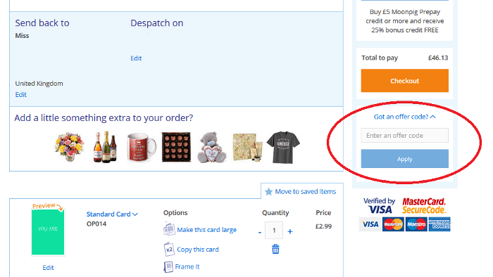 Moonpig basket Moonpig basket