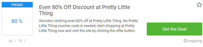 Pretty Little Thing vouchers Pretty Little Thing vouchers
