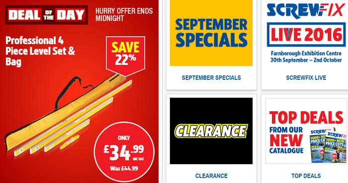 Screwfix deals Screwfix deals