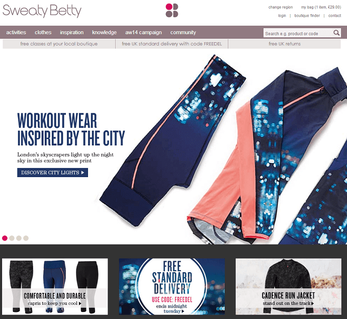 Sweaty Betty online store