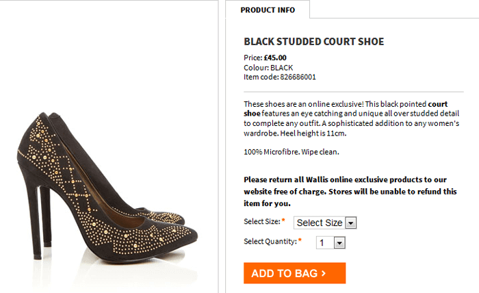 Wallis online store shopping process Wallis online store shopping process