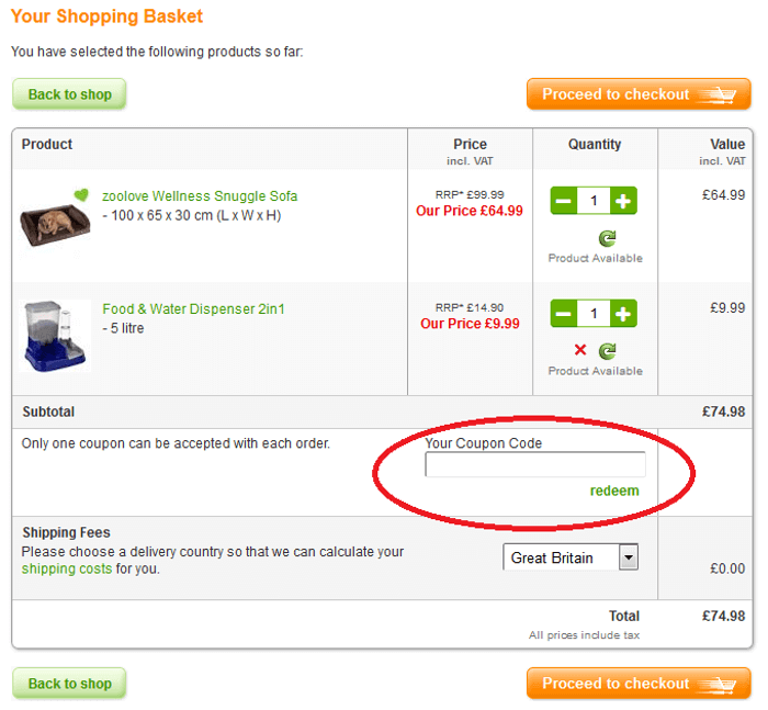 Zooplus basket Zooplus basket