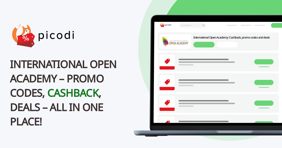 International Open Academy discount code September 2024 Picodi UK