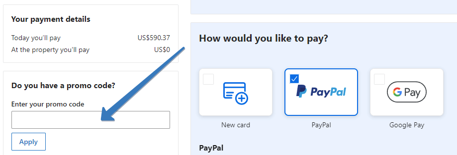 How to use an Booking.com promo code