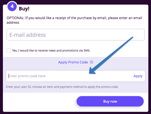 How to use a Codashop promo code