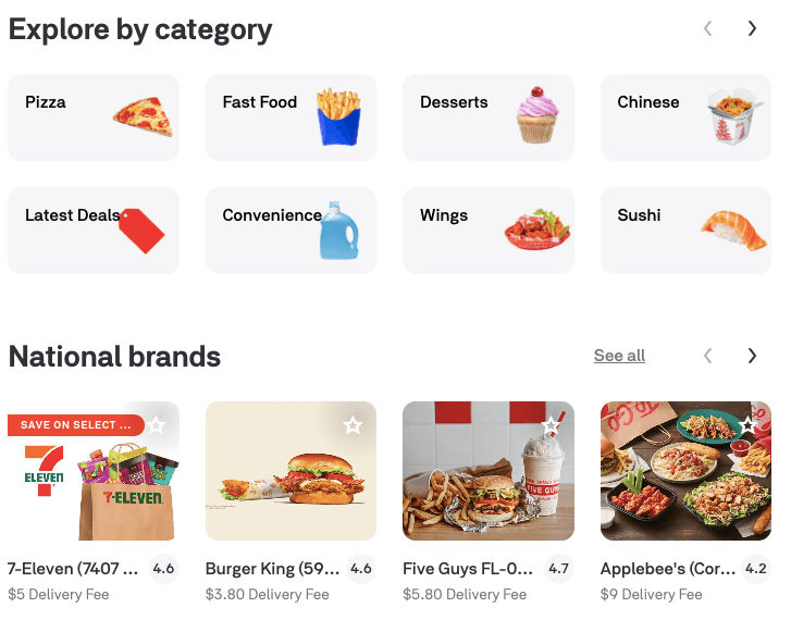 Postmates assortment