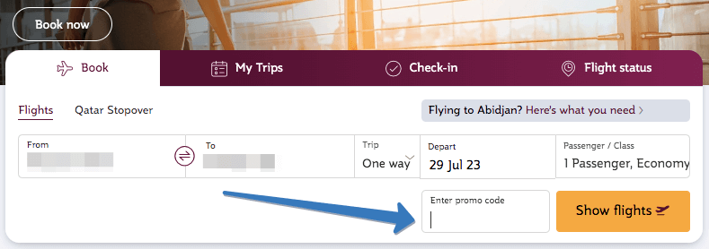 How to use Qatar Airways promo code