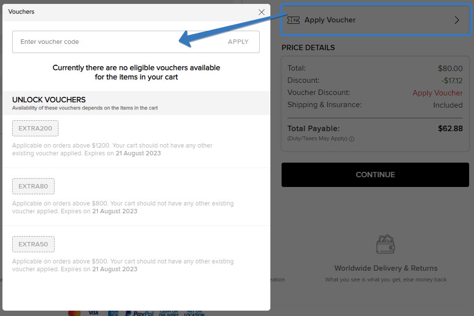 How to use a The Luxury Closet promo code