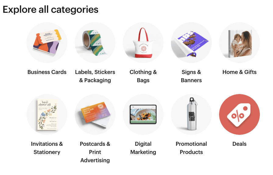 VistaPrint assortment