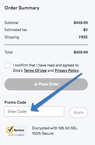 How to use a Zola promo code