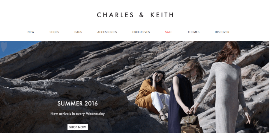 Charles & Keith chào hàng