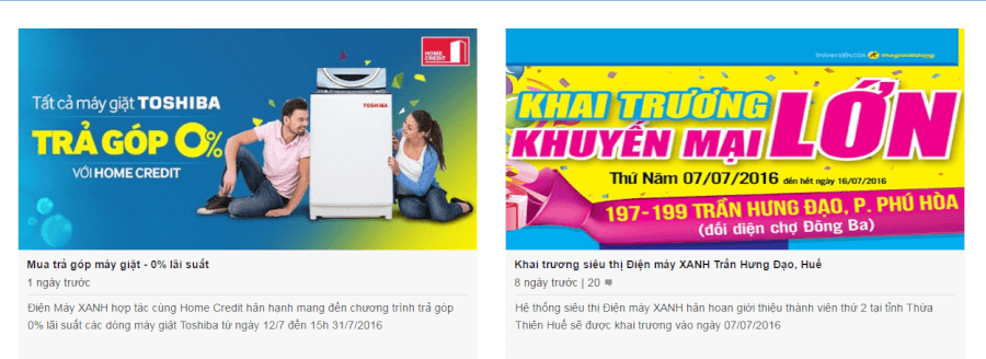 Điện Máy Xanh chào hàng khuyến mãi