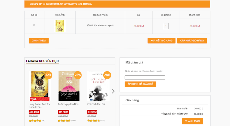 Fahasa mã khuyến mãi