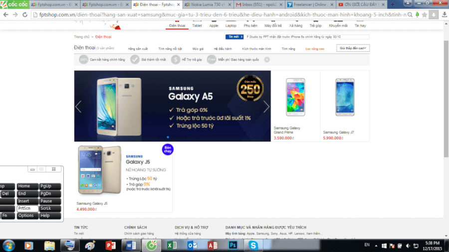 FPT Shop chào hàng khuyến mãi