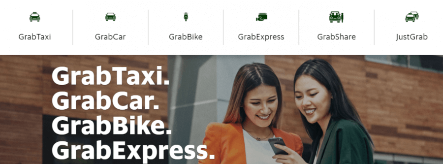 Các dịch vụ của Grab.