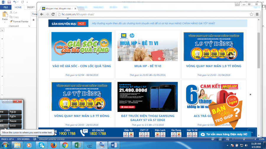 HC chào hàng khuyến mãi