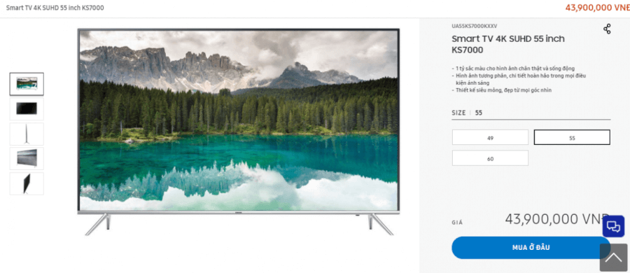 Siêu phẩm Smart TV 4K SUHD 55 inch KS7000.