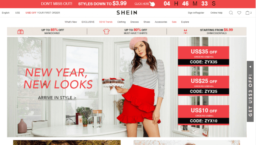 Thiên đường thời trang shein.com.