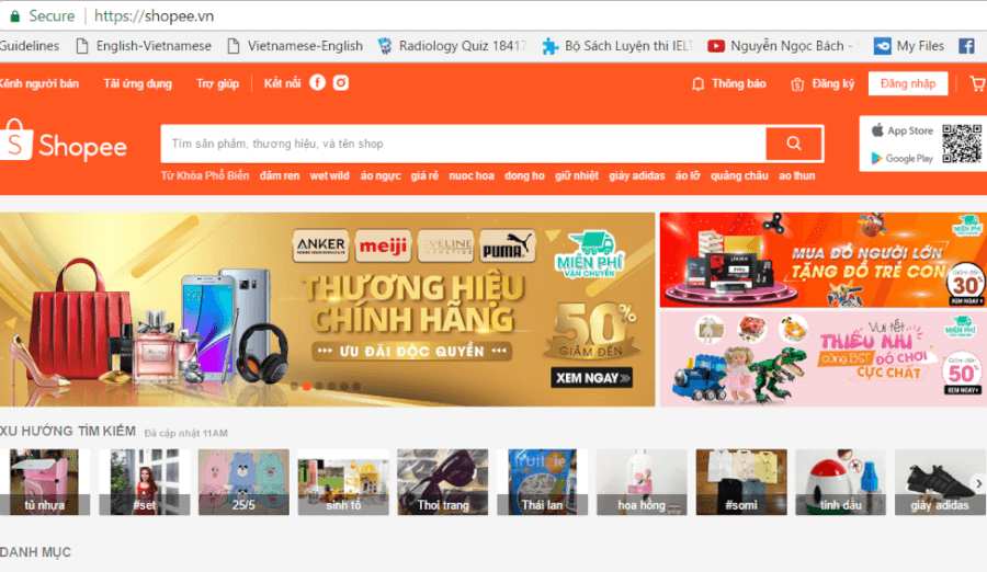 Shopee chào hàng