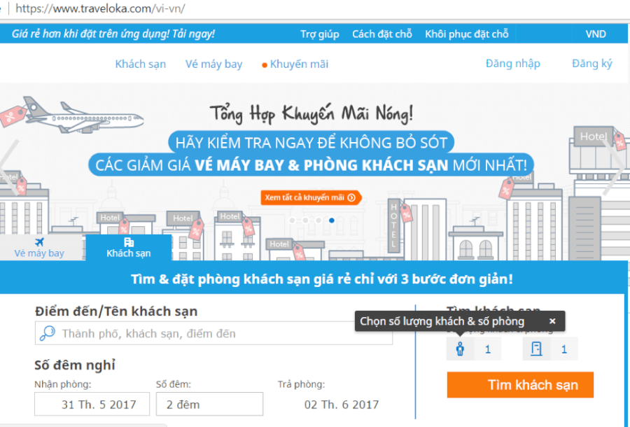 Traveloka chào hàng