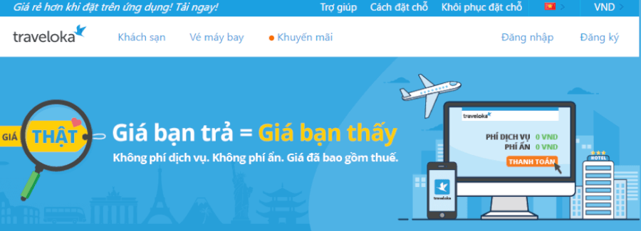 Traveloka chào hàng khuyến mãi
